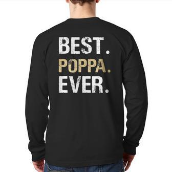 Poppa From Granddaughter Grandson Best Poppa Ever Back Print Long Sleeve T-shirt | Mazezy