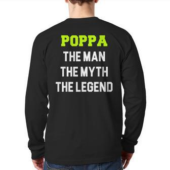 Poppa The Man The Myth The Legend Cool Dad Christmas Back Print Long Sleeve T-shirt | Mazezy