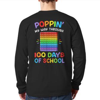 Poppin My Way Through 100 Days 100Th Day Of School Kid Back Print Long Sleeve T-shirt - Monsterry DE