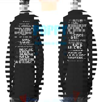 Poppy Grandpa Fathers Day Grandpa Back Print Long Sleeve T-shirt | Mazezy