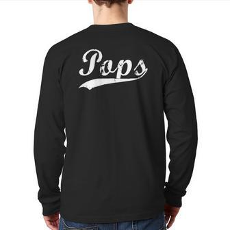Pops Distressed Vintage Grandfather Back Print Long Sleeve T-shirt | Mazezy