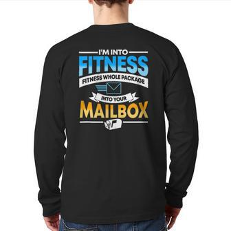 Postal Worker Mail Carrier Mailman Post Office Back Print Long Sleeve T-shirt | Mazezy