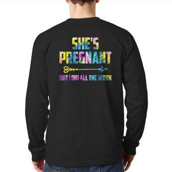 Pregnancy Announcement For Dad Baby Reveal Back Print Long Sleeve T-shirt | Mazezy