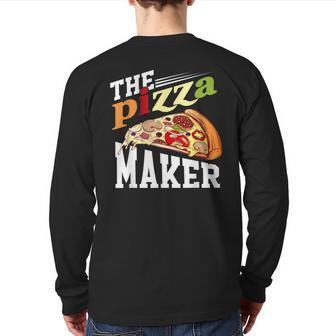 Pregnancy The Pizza Maker Dad Matching Father To Be Back Print Long Sleeve T-shirt | Mazezy
