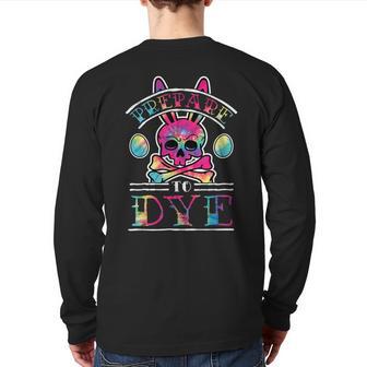 Prepare To Dye Skull And Crossbones Easter Bunny Back Print Long Sleeve T-shirt - Monsterry