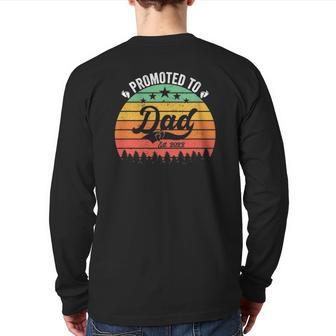 Promoted To Dad 2022 For New Daddy First Time Dad Pregnancy Back Print Long Sleeve T-shirt | Mazezy