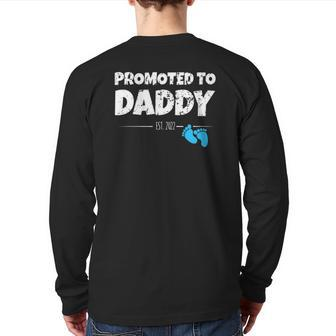 Promoted To Daddy 2022 First Time New Dad Back Print Long Sleeve T-shirt | Mazezy
