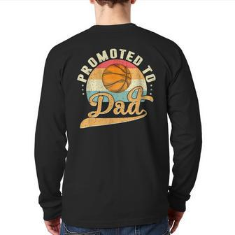 Promoted To Daddy Expecting Soon To Be Dad Father Basketball Back Print Long Sleeve T-shirt | Mazezy