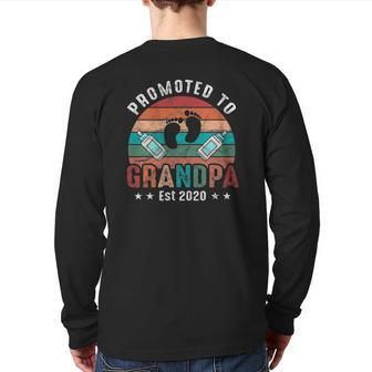 Promoted To Grandpa 2020 New Grandfather To Be Back Print Long Sleeve T-shirt | Mazezy