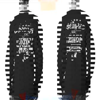 Promoted To Grandpa 2024 New First Fathers Day 1St Time Back Print Long Sleeve T-shirt | Mazezy