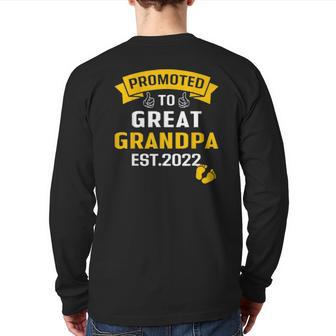 Promoted To Great Grandpa Est 2022 Pregnancy Announcement Back Print Long Sleeve T-shirt | Mazezy
