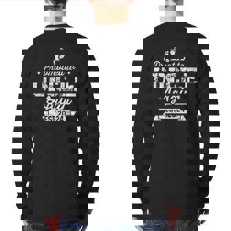 Promoted To Uncle 2024 Again Fathers Day Soon To Be Uncle Back Print Long Sleeve T-shirt | Mazezy