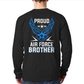Proud Air Force Brother Veteran Pride Back Print Long Sleeve T-shirt | Mazezy