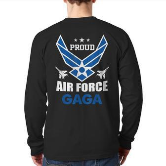 Proud Air Force Gaga Veteran Pride Back Print Long Sleeve T-shirt | Mazezy