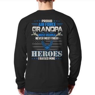 Proud Air Force Grandpa Usair Force Veteran's Day Back Print Long Sleeve T-shirt | Mazezy DE