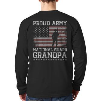 Proud Army National Guard Grandpa Us Military Back Print Long Sleeve T-shirt | Mazezy