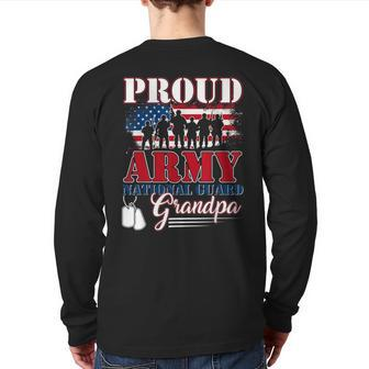 Proud Army National Guard Grandpa Veteran Back Print Long Sleeve T-shirt | Mazezy