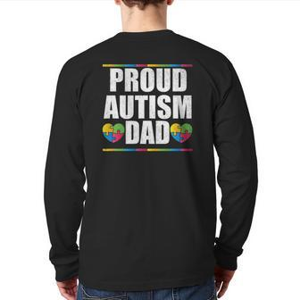 Proud Autism Dad Father Of Autistic Child Back Print Long Sleeve T-shirt | Mazezy