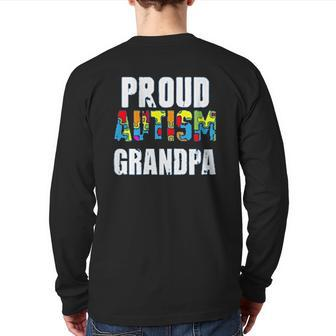 Proud Autism Dad Back Print Long Sleeve T-shirt | Mazezy