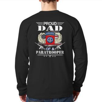 Proud Dad Of A Army 82Nd Airborne Division Paratrooper Back Print Long Sleeve T-shirt | Mazezy