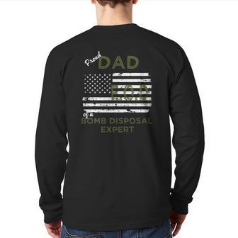 Proud Dad Of A Bomb Disposal Expert Eod Flag Back Print Long Sleeve T-shirt | Mazezy