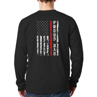 Proud Dad Of Firefighter Firefighter's Dad Back Print Long Sleeve T-shirt | Mazezy AU