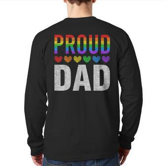 Proud Dad Of Gay Lesbian Lgbt Family Matching Pride Ally Back Print Long Sleeve T-shirt | Mazezy