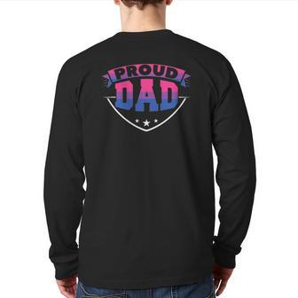 Proud Dad Gay Pride T Back Print Long Sleeve T-shirt | Mazezy