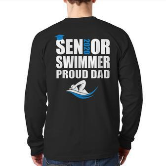 Proud Dad Senior Swimmer Class Of 2020 Swim Team Sport Back Print Long Sleeve T-shirt | Mazezy