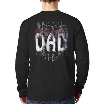 Proud Dad Of Twins Dad Is The Best Father Day From Son Back Print Long Sleeve T-shirt | Mazezy