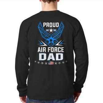 Proud Dad Us Air Force Stars Air Force Family Party Back Print Long Sleeve T-shirt | Mazezy
