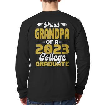 Proud Grandpa Of 2023 College Graduate Graduation Back Print Long Sleeve T-shirt | Mazezy UK