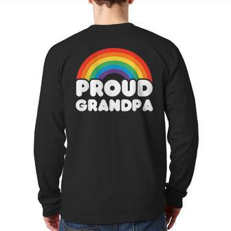 Proud Grandpa Lgbt Flag Gay Pride Lgbtq Back Print Long Sleeve T-shirt | Mazezy