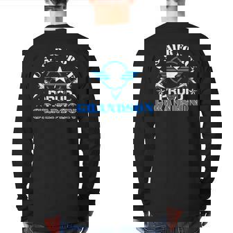 Proud Grandson Us Air Force Usaf Veteran Back Print Long Sleeve T-shirt | Mazezy