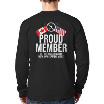 Proud Member Of Fringe Minority America And Canada Together Back Print Long Sleeve T-shirt | Mazezy
