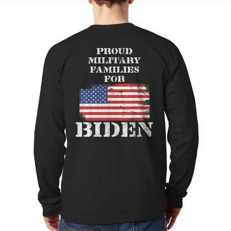 Proud Military Veterans Families For Biden Anti Trump Back Print Long Sleeve T-shirt | Mazezy