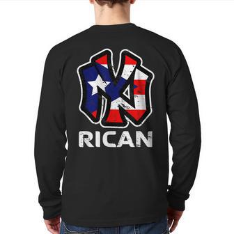 Proud Nuyorican Puerto Rico Back Print Long Sleeve T-shirt - Monsterry DE