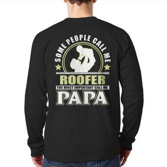 Proud Roofer Father Grandpa T Father's Day Back Print Long Sleeve T-shirt | Mazezy AU