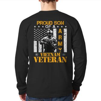 Proud Son Of A Army Vietnam Veteran Cool Back Print Long Sleeve T-shirt | Mazezy