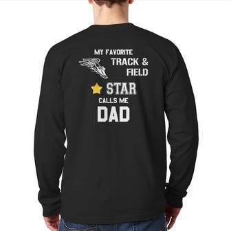 Proud Track & Field Dad Running Lover Back Print Long Sleeve T-shirt | Mazezy