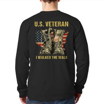 Pround Us Veteran I Walked The Walk Back Print Long Sleeve T-shirt | Mazezy