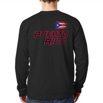 Puerto Rico 2023 Vintage Flag Pride Pr Boricua Puerto Rico Back Print Long Sleeve T-shirt - Monsterry DE