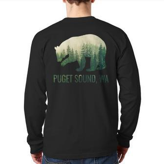 Puget Sound Bear State Of Washington Pacific Nw Wildlife Back Print Long Sleeve T-shirt - Monsterry UK