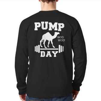 Pump Day Men Gym Workout Camel Back Print Long Sleeve T-shirt | Mazezy