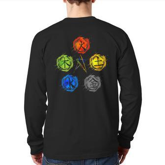 Qigong Five Elements Balance Tai Chi Back Print Long Sleeve T-shirt - Monsterry