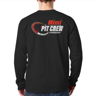 Race Car Birthday Party Racing Family Mimi Pit Crew Back Print Long Sleeve T-shirt - Monsterry AU