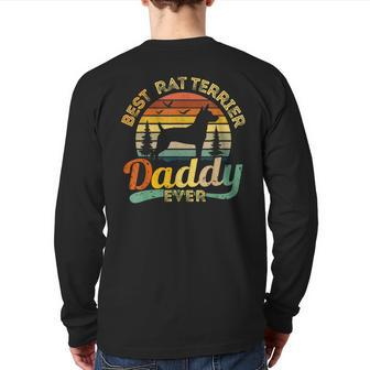 Rat Terrier Dad Best Daddy Dog Lover Retro Vintage Back Print Long Sleeve T-shirt | Mazezy