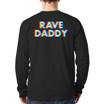Rave Daddy Glitch Optical Illusion Edm Festival Trippy Back Print Long Sleeve T-shirt | Mazezy AU