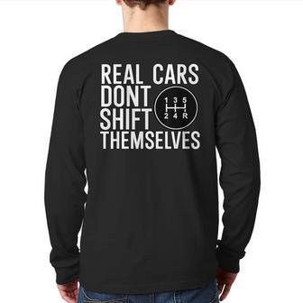 Real Cars Dont Shift Themselves Jdm Back Print Long Sleeve T-shirt - Monsterry