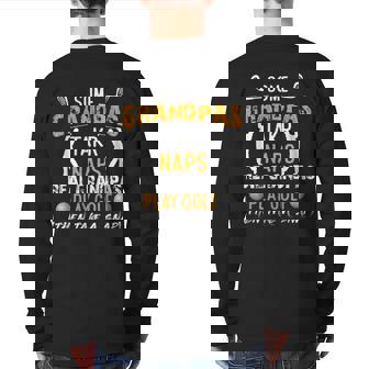 Real Grandpas Play Golf Best Grandpa Golfer Back Print Long Sleeve T-shirt | Mazezy